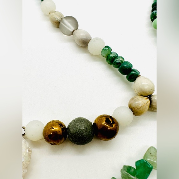 Vintage Druzy Pendant Bead Necklace - Picture 9 of 12